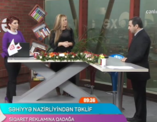 Siqaret reklamına qadağa, Xəzər TV-də mütəxəssis çıxışı